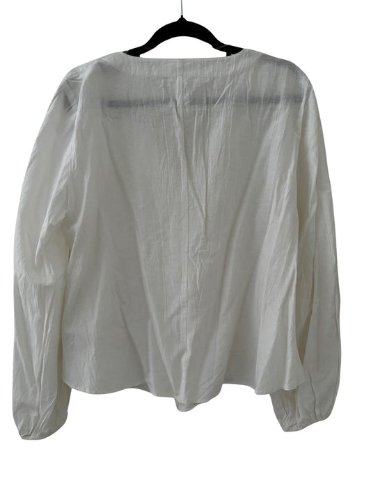 SEAFOLLY V-Neck Button Beach Shirt / White / Size S