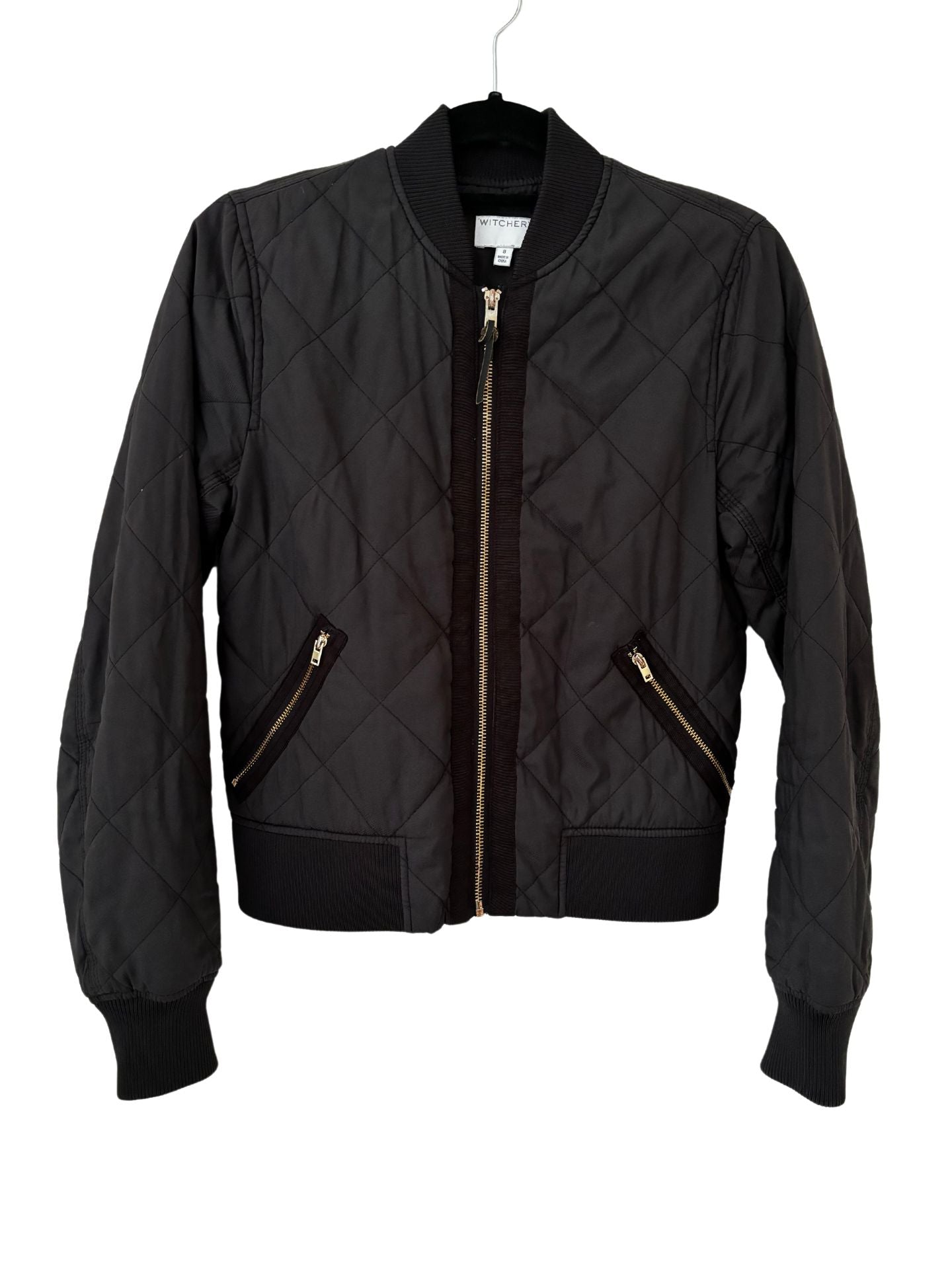 WITCHERY Bomber Jacket / Black / Size 8