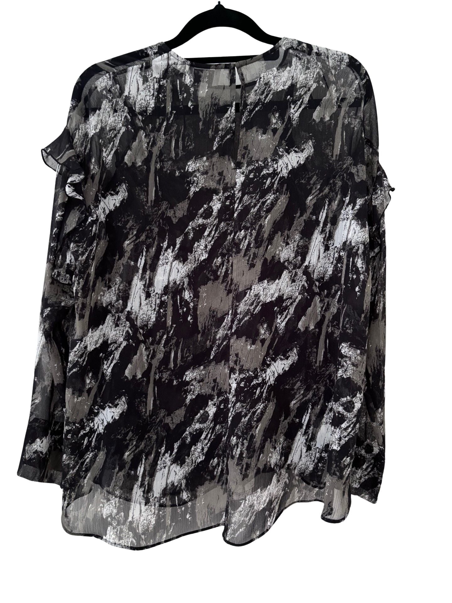 WITCHERY Long Sleeve Layered Blouse / Abstract Print / Size 6