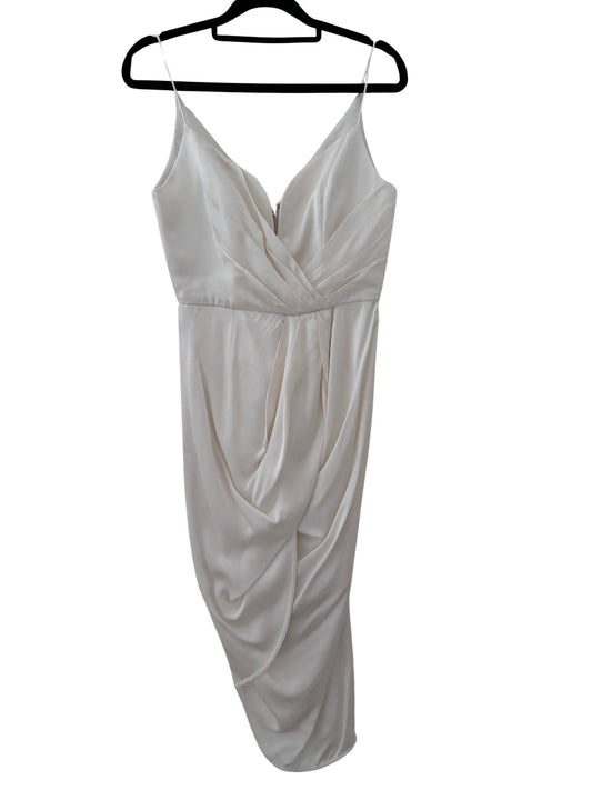 ZIMMERMANN Sueded Silk Plunge Midi Dress / Ivory / Size 1